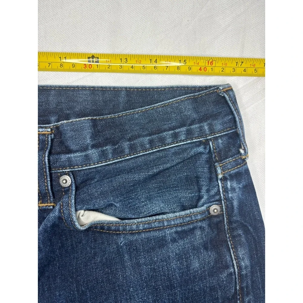 J.Crew 770 Japanese Kaihara Denim Dark Blue Jeans Men's 32x30 Straight Slim